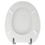 Weißer MSV WC-Sitz Cleo aus MDF mit Edelstahl-Scharnieren, 45x37x5,6 cm.