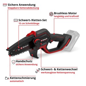 Einhell Professional Akku-Astkettensäge GP-PS 18/20 Li BL-Solo