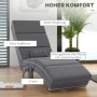 Dunkelgraue HOMCOM Relaxliege mit S-Form, dicker Polsterung, Kopfkissen und Massagefunktion für Komfort.