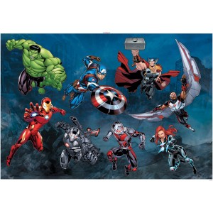Komar Deko-Sticker Avengers Action, 100x70 cm, mit Hulk, Iron Man, Captain America, Thor und Black Widow.