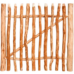 Floraworld Staketen-Gartentor Haselnuss Natur 90 cm x 100 cm