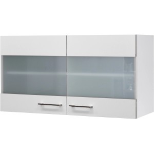 Flex-Well Exclusiv Küchen-Glas-Hängeschrank Joelina 100 cm Weiß