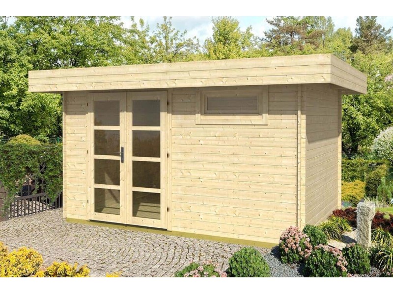 Tene Kaubandus Gartenhaus Modern C Flachdach 448 Cm X 328 Cm Natur ...