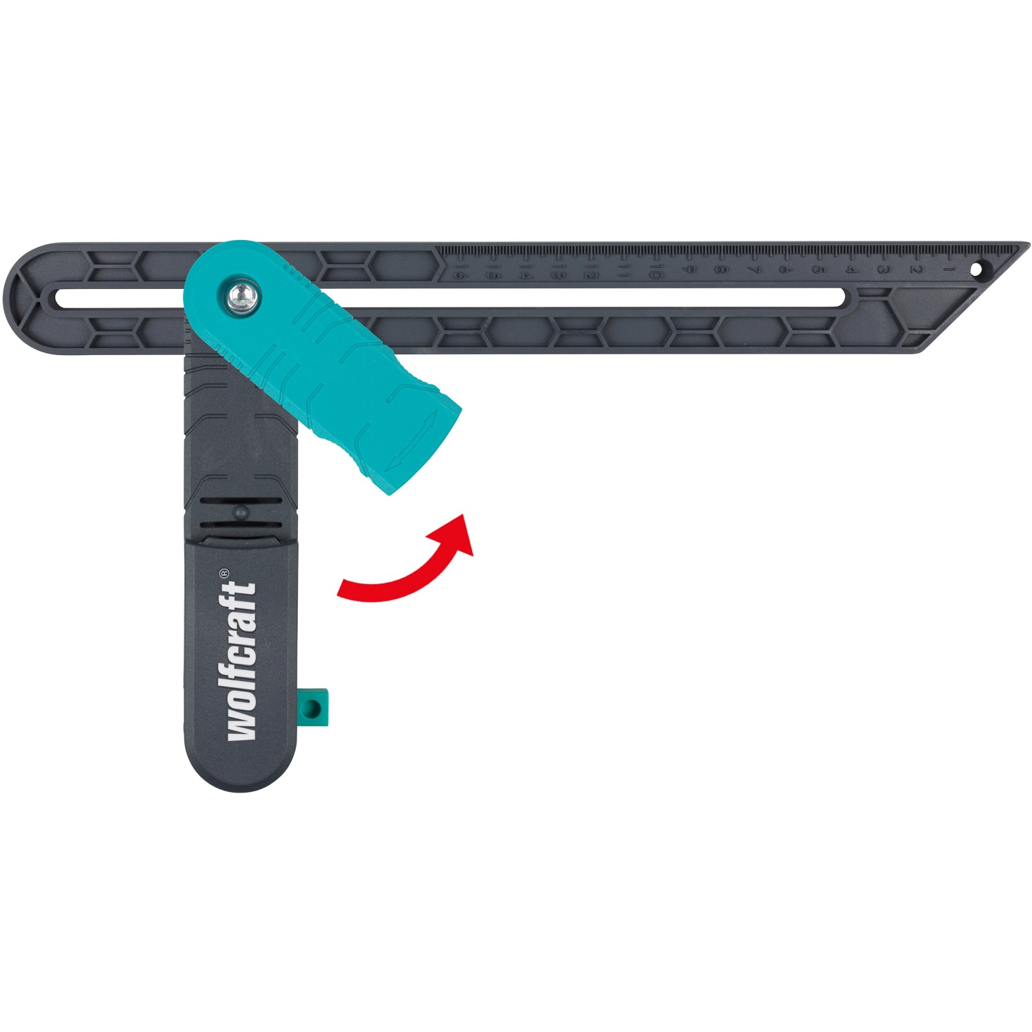 wolfcraft Winkelschmiege mit Streichmaßfunktion zum Abnehmen und Übertragen von Winkeln.