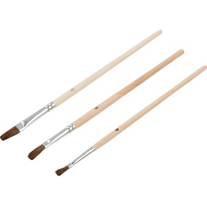 LUX Ausbesserungspinsel-Set, 3 Pinsel mit 4 mm, 6 mm und 8 mm Breite für präzise Ausbesserungsarbeiten.
