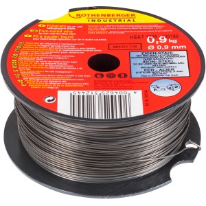 Rothenberger Fülldraht, verkupfert, 0,9 mm, für Schweißgeräte. Geeignet für unlegierte und niedriglegierte Stähle.