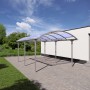 KGT Runddach Carport Elbe, Einzelcarport mit Aluminium-Konstruktion und gebogenem Dach.