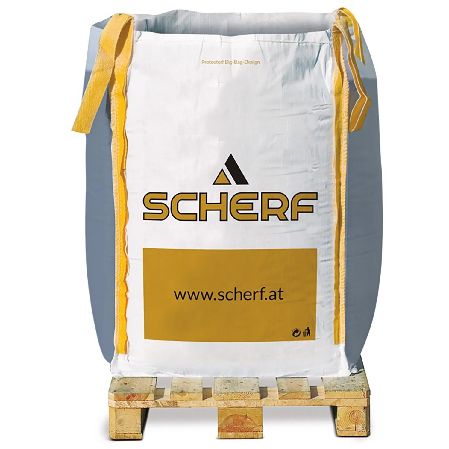 Big-Bag Pflastersplitt 2-4 mm, 1000 kg auf Palette. Schüttgut für Pflasterarbeiten.