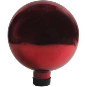 Rote Rosenkugel, Ø 15 cm, aus Glas für die Gartendekoration.