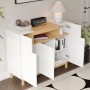 okwish Sideboard mit 3 Türen Wohnzimmer Esszimmer 120.5x42x96cm Weiß_4