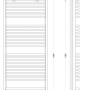 Technische Zeichnung: Schulte Design-Heizkörper mit Mittenanschluss, Maße und Details.