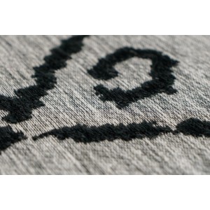 Detailansicht: Grau-schwarzer Kayoom Teppich River mit Vintage-Muster, 155x230 cm.