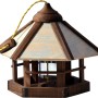 Dobar Design Vogelhaus Camouflage mit Futter-Silo aus Holz und Acrylglas, 35x35x29cm.