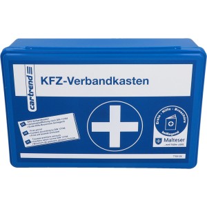 Blauer Cartrend Kfz-Verbandskasten Classic DIN 13164-2022 für Pannenhilfe & Erste Hilfe.