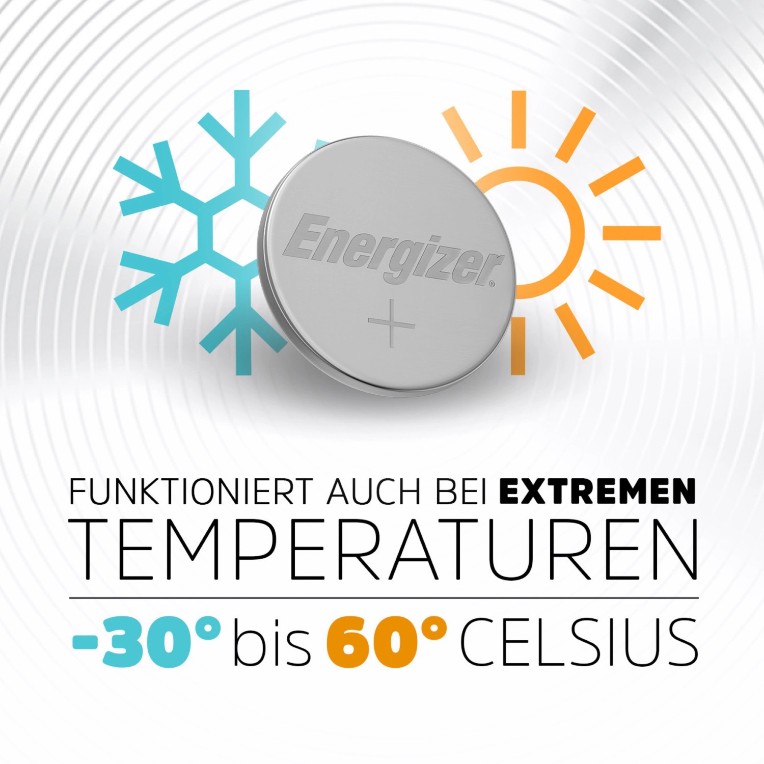 Energizer CR1220 Lithium Knopfzelle, geeignet für extreme Temperaturen.