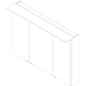 Fackelmann Spiegelschrank B.Perfekt Dark Oak, 100 cm breit, mit drei Türen und Aufsatzleuchte.