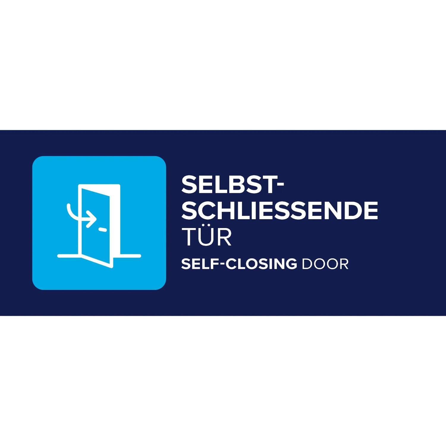Symbol für selbstschließende Tür, ideal für Insektenschutz wie tesa Fliegengitter.