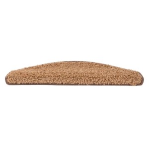 KARAT Shaggy Stufenmatte Barcelona Halbrund 23,5 x 65 cm Hellbraun