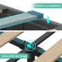 okwish Polsterbett 90x200cm mit LED USB C Einzelbett Grau mit Matratze_9