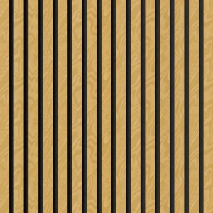 Akustikpaneel Muster Esche Natur geölt, MDF mit schwarzem Filz, 29,5x15cm