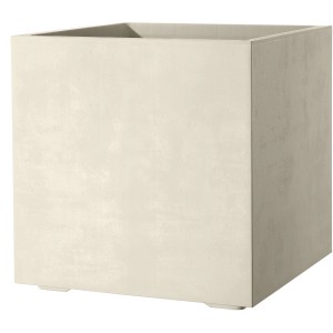 Deroma Pflanzkübel Cubo Millennium mit Rollen 49 cm x 49 cm x 49 cm Perlweiß
