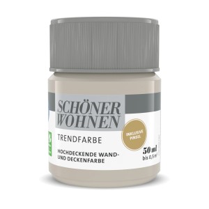 Schöner Wohnen Trendfarbe Cosy, matte Wandfarbe im 50 ml Tiegel.
