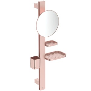 Ideal Standard Beauty Kosmetikspiegel-Set Bar S700 Rosé mit Spiegel, Ablagen und Becher.