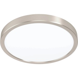 Moderne Eglo LED Aufbauleuchte Fueva 5 in Weiß-Nickel matt. Runde Deckenleuchte für Wohnräume.