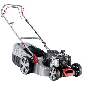 AL-KO Benzinrasenmäher Classic 4.62 SP-B Plus, silber/rot, mit Radantrieb und Fangkorb.