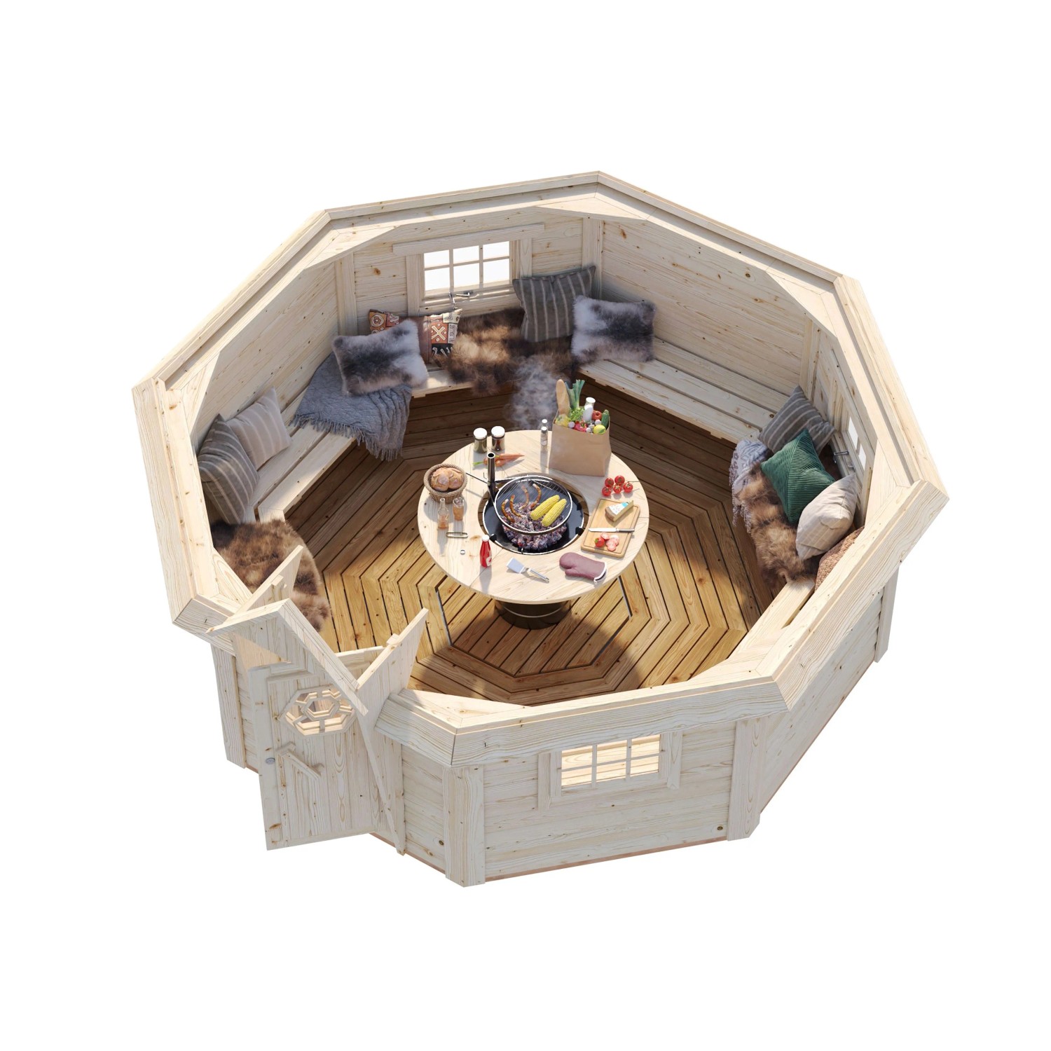 Palmako Grillkota Eva tauchgrundiert Braun BxT: 379 cm x 379 cm_5