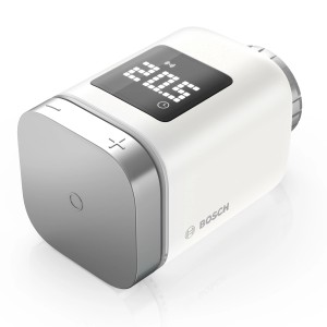 Bosch Smart Home Heizkörperthermostat II, rund, zur Steuerung der Raumtemperatur.