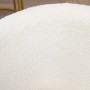Nahaufnahme des weißen, flauschigen Teddy-Fleece-Polyesterstoffs des Vinsetto Bürostuhls. Zeigt die weiche, gemütliche Textur.