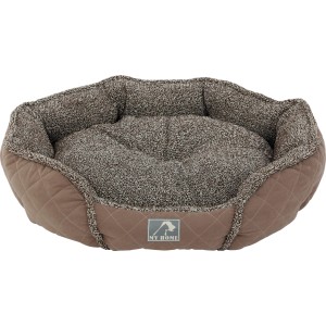 Braunes Heim Hunde- und Katzenbett mit herausnehmbarem Kissen, 57x52x14cm.