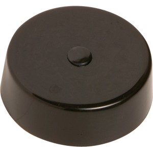 Schwarzer Verteilerbaldachin (Ø 66mm) für Lampeninstallation mit abnehmbarem Deckel.