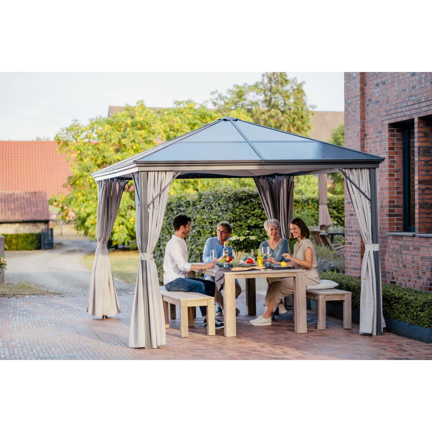 Leco Pavillon Profi inkl. Seitenteile 365 cm x 300 cm x 270 cm