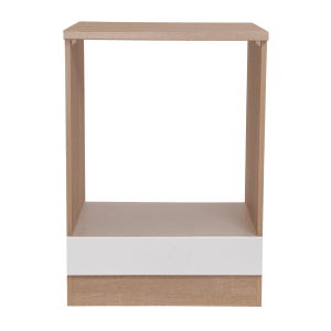 Respekta Herdumbauschrank Merle, 60 cm, weiß und Eiche Sägerau Dekor.