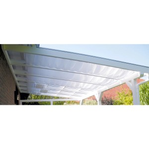 Skan Holz Sonnensegel, weiß, für Terrassenüberdachung 541 cm breit. Zubehör für optimalen Sonnenschutz.