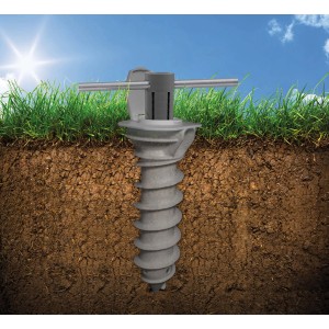 Eindreh-Bodenhülse mit Werkzeug für Wäschespinnen, passend für Rohre Ø 55/50/40 mm.