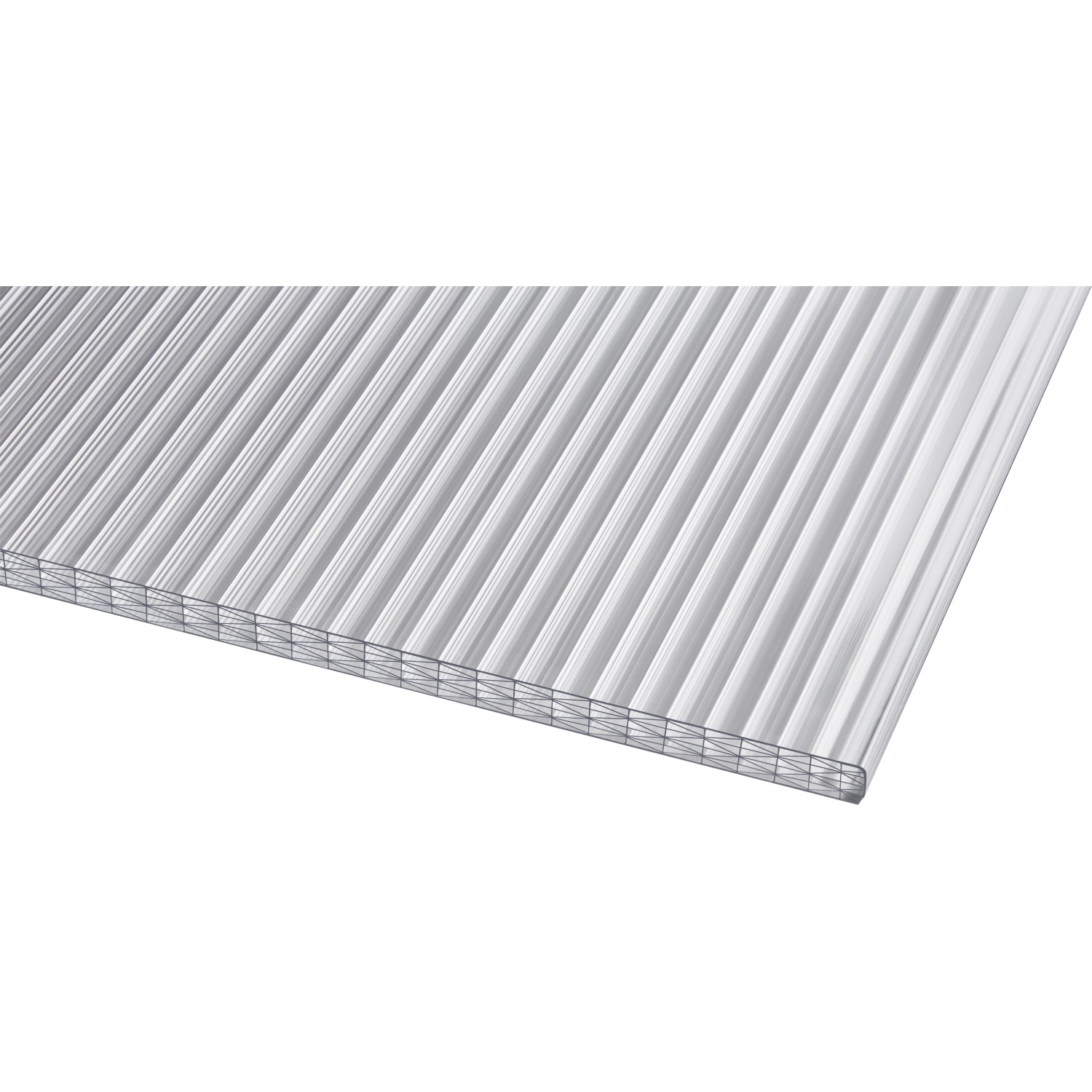 Weiße Hohlkammerplatte Thermo 25 mm, geeignet für Kunststoffbedachung, mit guter UV-Beständigkeit.