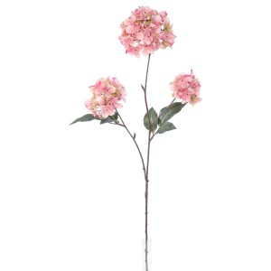 Dekorative, pinke Kunstblume Hortensie, 85 cm hoch, für stilvolle Wohnraumdekoration.