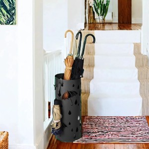 Songmics Schirmständer Patsy Rund Metall Schwarz