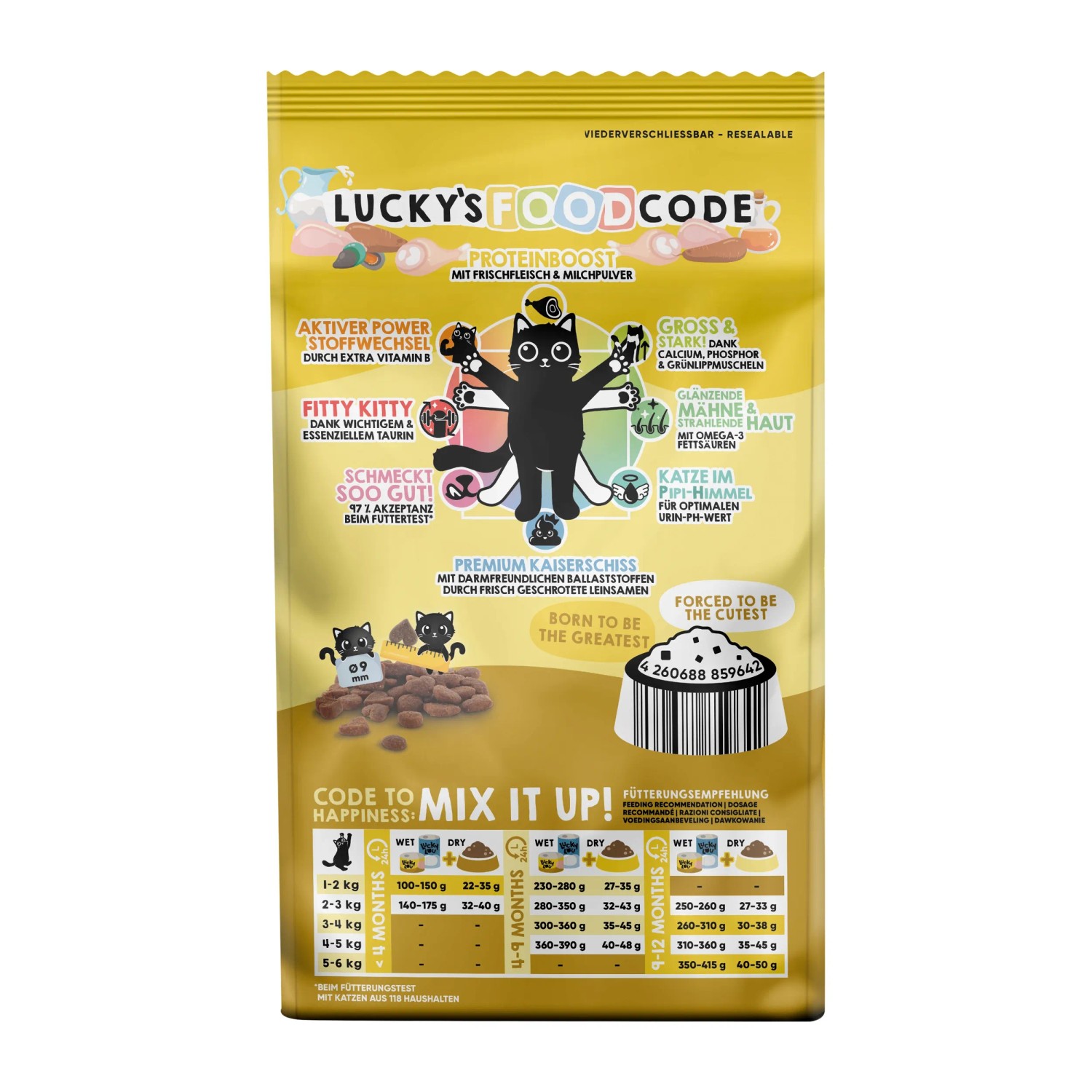 Lucky Lou Katzenfutter Trockenfutter - Getreidefrei, Sensitive Rind & Pferd, 2x 1,7kg