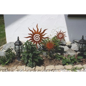Ferrum Art Design Gartenstecker Sonne, 158 cm, Edelrost-Optik als Gartendeko.