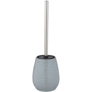 Wenko WC-Garnitur Bellante hellblau mit Silikon-Bürstenkopf und Keramik-Behälter.