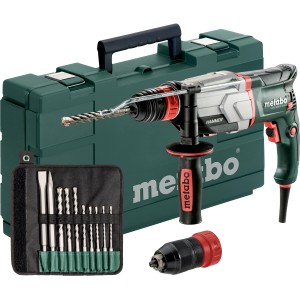 Metabo Multihammer UHE 2660-2 im Set mit Koffer, Bohrern und Meißeln.