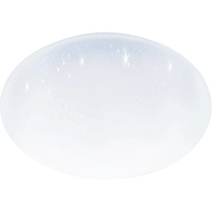Weiße, runde Eglo LED-Deckenleuchte Pogliola-S mit Kristalleffekt, Durchmesser 50 cm.