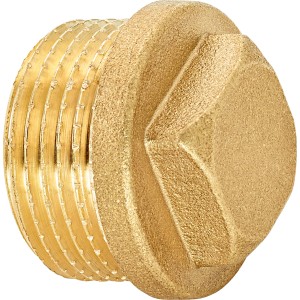 Messing Gewinde-Stopfen 26,4 mm (R 3/4) zum Verschließen von Gewindefittings.