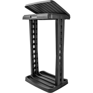 Anthrazitfarbener Jelenia Plast Müllsackständer, 120 l, mit Deckel und Rahmen zur Sackfixierung.