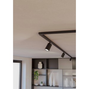 Schienensystem: Schwarzer EGLO EASYT Spot, 1-flammig mit GU10 Fassung.