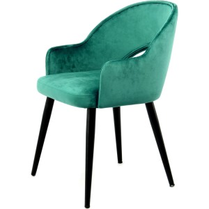 Kayoom Polsterstuhl Joris 110 im 2er-Set, grün mit schwarzen Beinen.